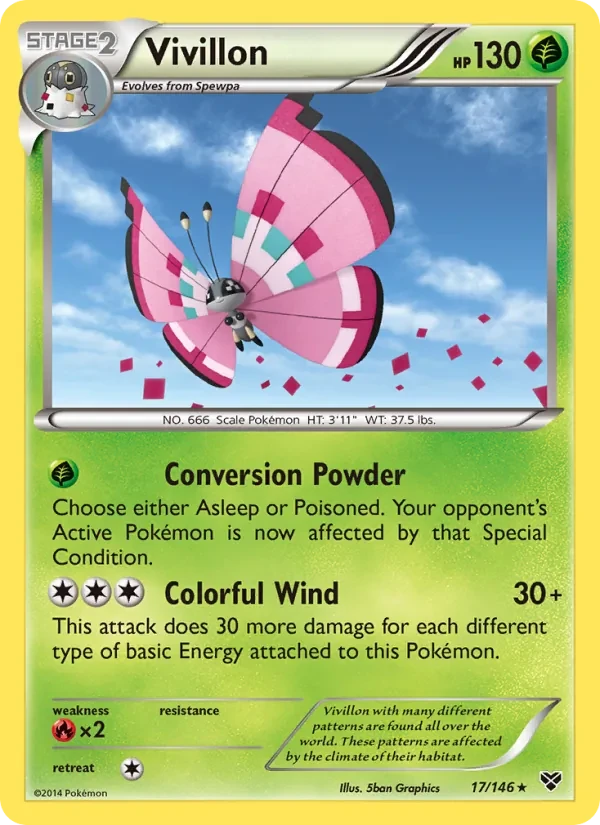 Vivillon 17/146 XY Pokémon card