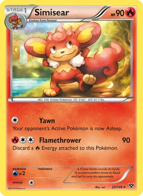 Simisear 23/146 XY Pokémon card