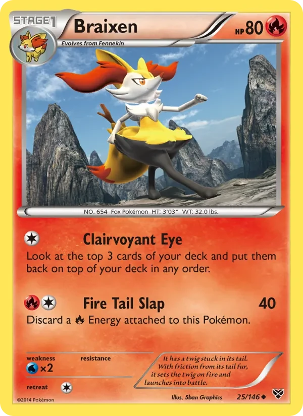 Braixen 25/146 XY Pokémon card