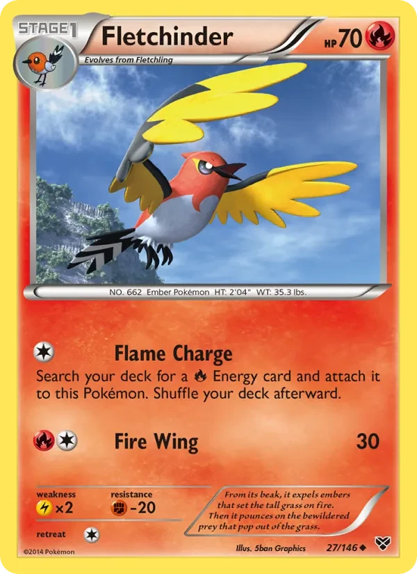 Fletchinder 27/146 XY Pokémon card