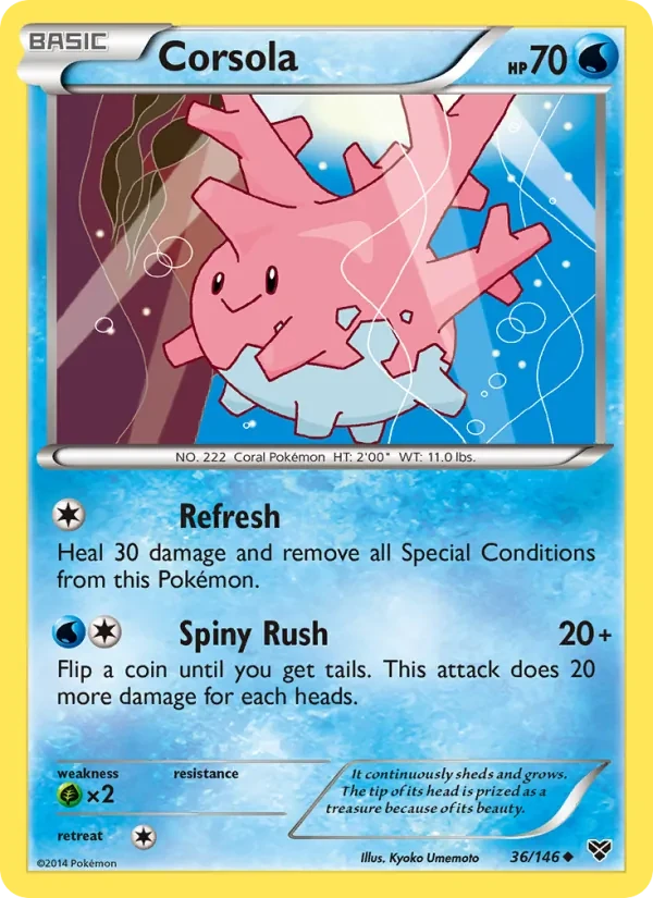 Corsola 36/146 XY Pokémon card