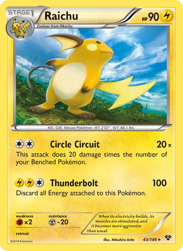 Raichu 43/146 XY Pokémon card