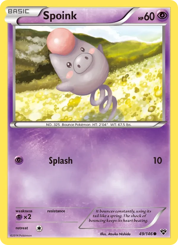 Spoink 49/146 XY Pokémon card