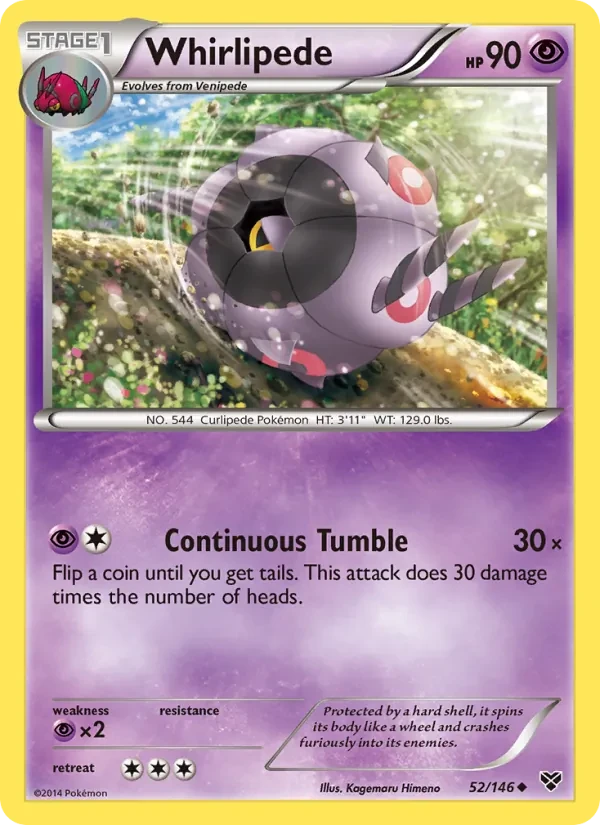 Whirlipede 52/146 XY Pokémon card