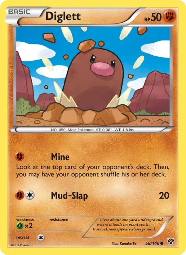 Diglett 58/146 XY Pokémon kaart