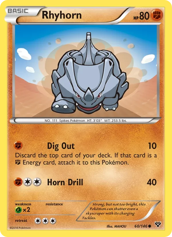 Rhyhorn 60/146 XY Pokémon card