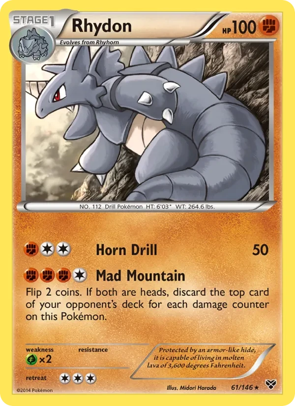 Carta Pokémon Rhydon 61/146 XY