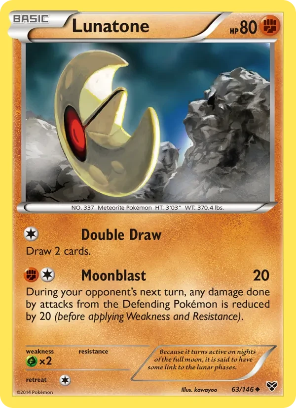 Lunatone 63/146 XY Pokémon card