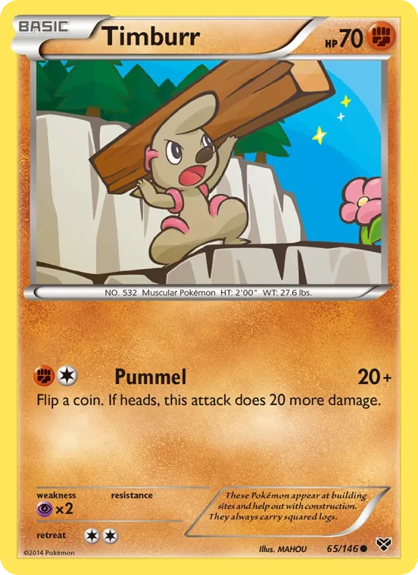 Timburr 65/146 XY Pokémon card