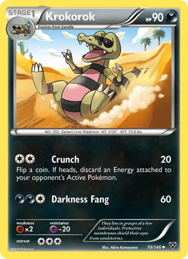 Krokorok 70/146 XY Pokémon Karte