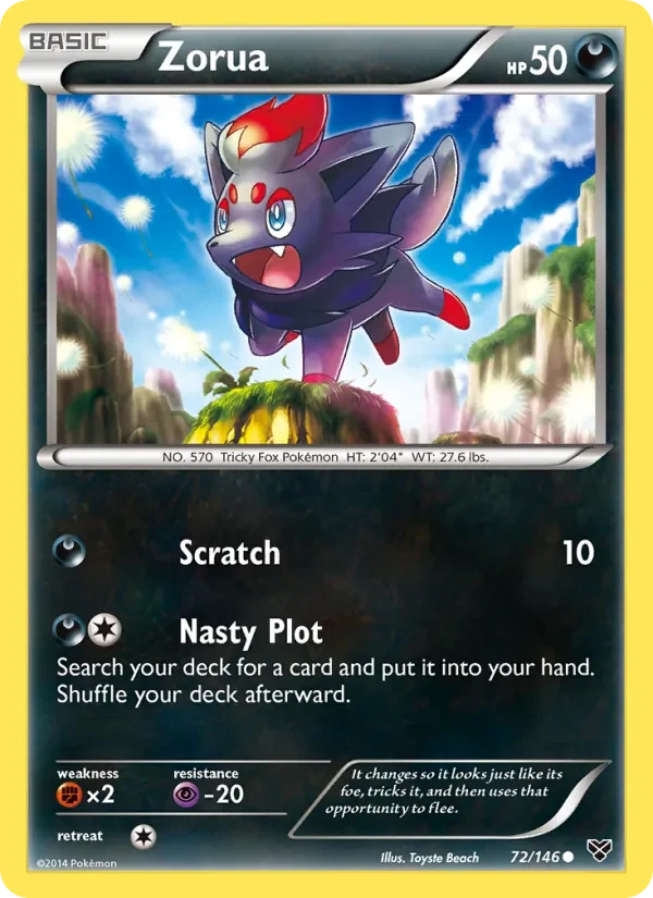 Zorua 72/146 XY Pokémon card