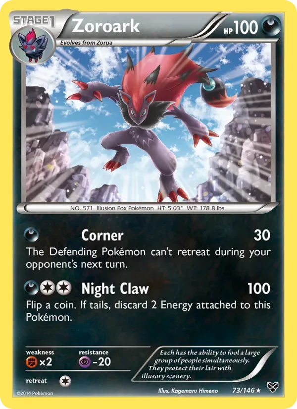Zoroark 73/146 XY Pokémon card
