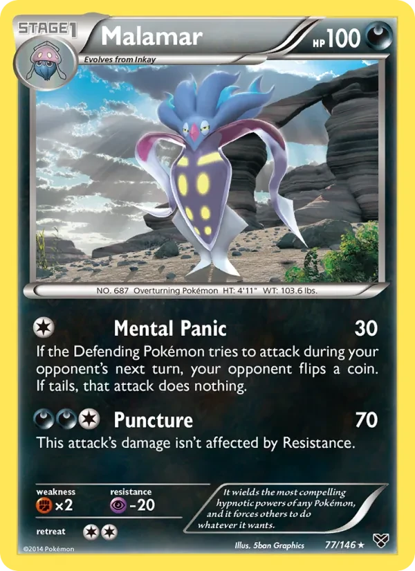Malamar 77/146 XY Pokémon card