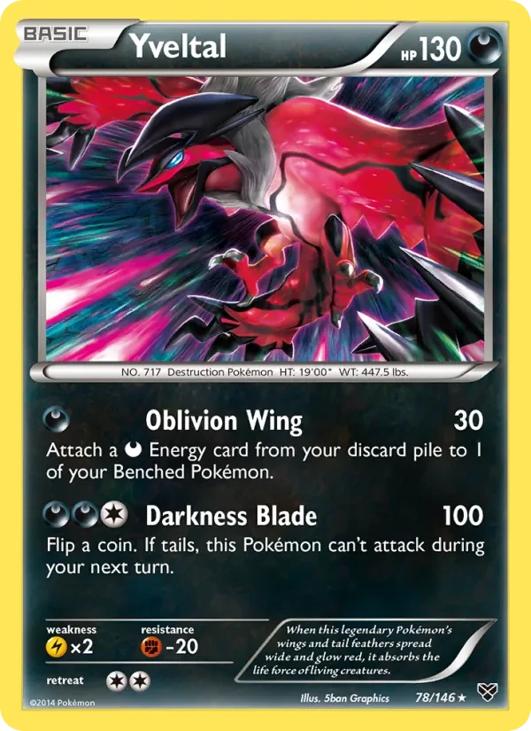 Yveltal 78/146 XY Pokémon card