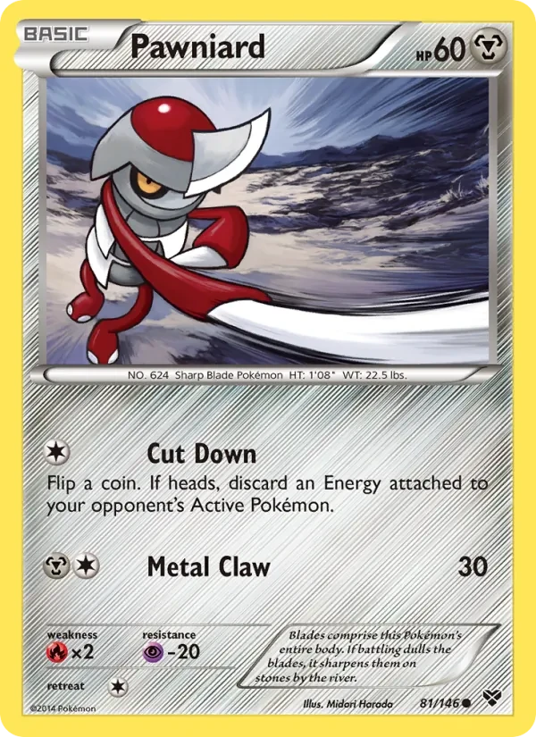 Pawniard 81/146 XY Pokémon Karte