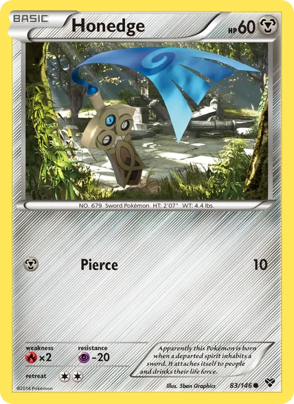 Honedge 83/146 XY Pokémon card