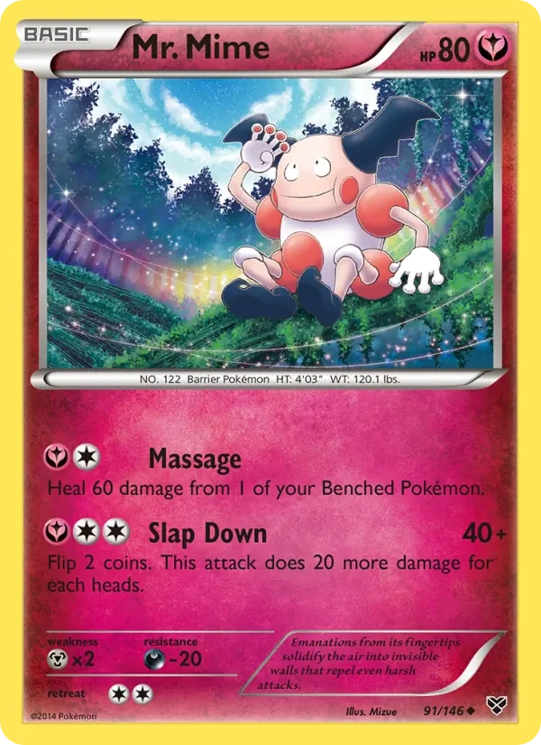 Mr. Mime 91/146 XY Pokémon card