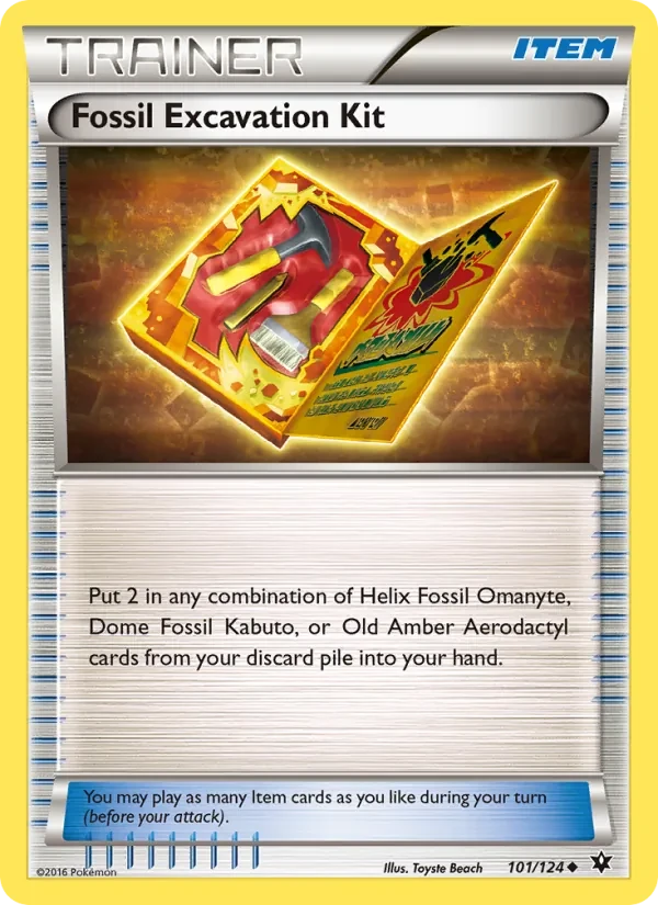 Fossil Excavation Kit 101/124 Fates Collide Pokémon card