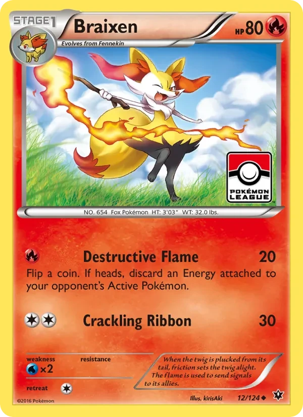 Braixen 12/124 Fates Collide Pokémon card