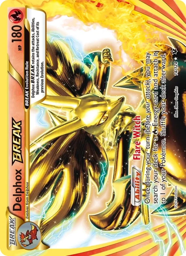 Delphox BREAK 14/124 Fates Collide Pokémon card
