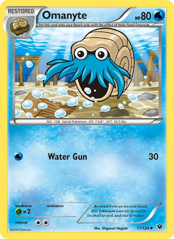 Omanyte 17/124 Fates Collide Pokémon card