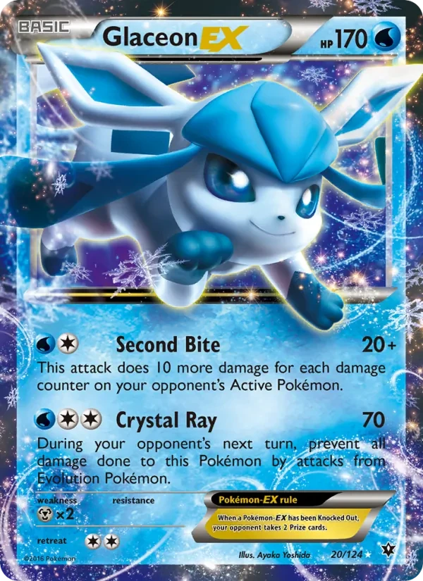 Glaceon EX 20/124 Fates Collide Pokémon card