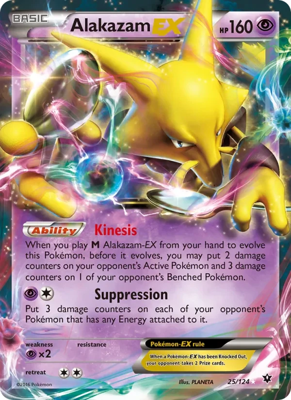 Alakazam EX 25/124 Fates Collide Pokémon card