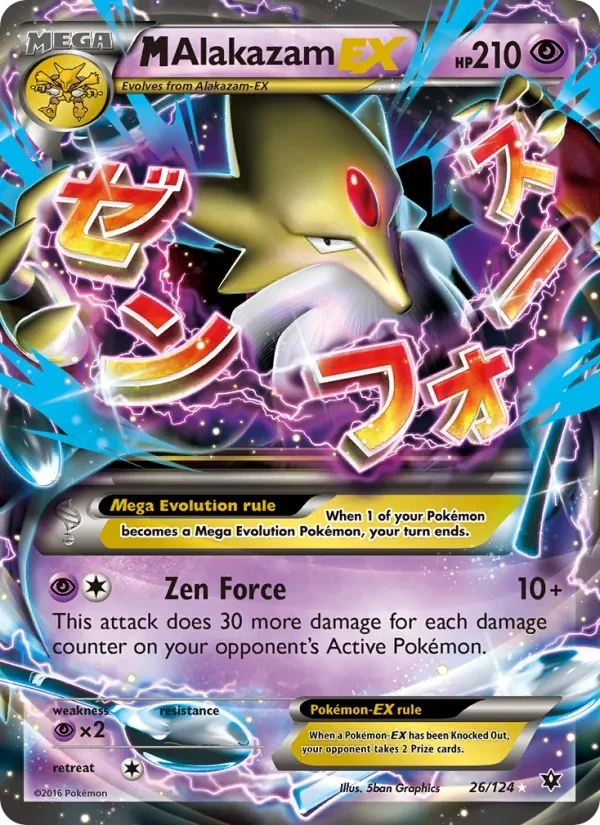 M Alakazam EX 26/124 Fates Collide Pokémon card