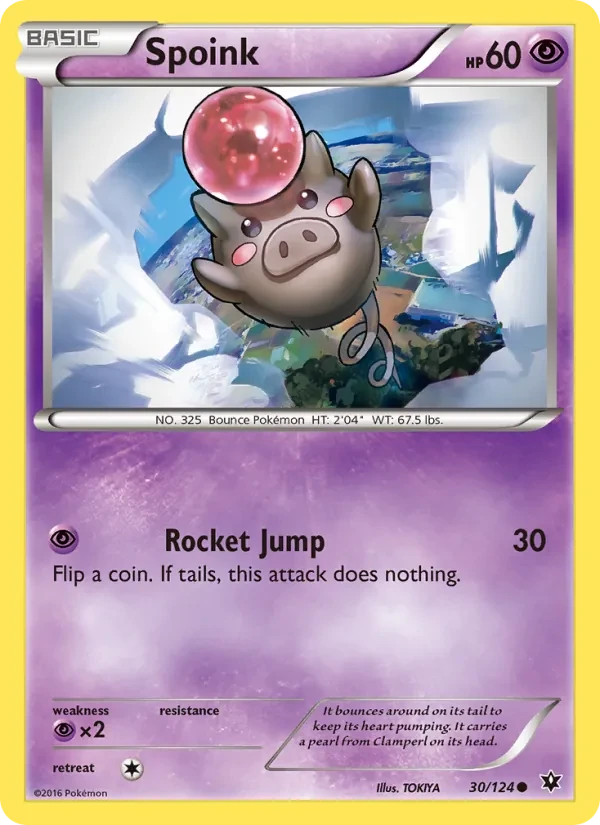 Spoink 30/124 Fates Collide Pokémon Karte