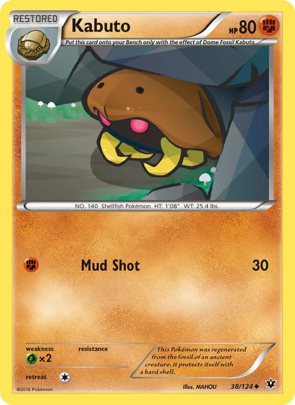 Kabuto 38/124 Fates Collide Pokémon card