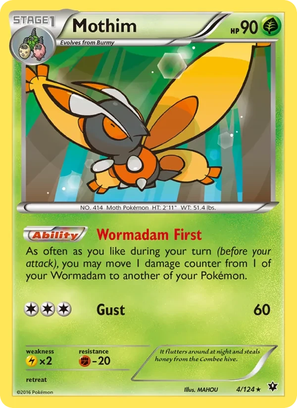 Mothim 4/124 Fates Collide Pokémon kaart