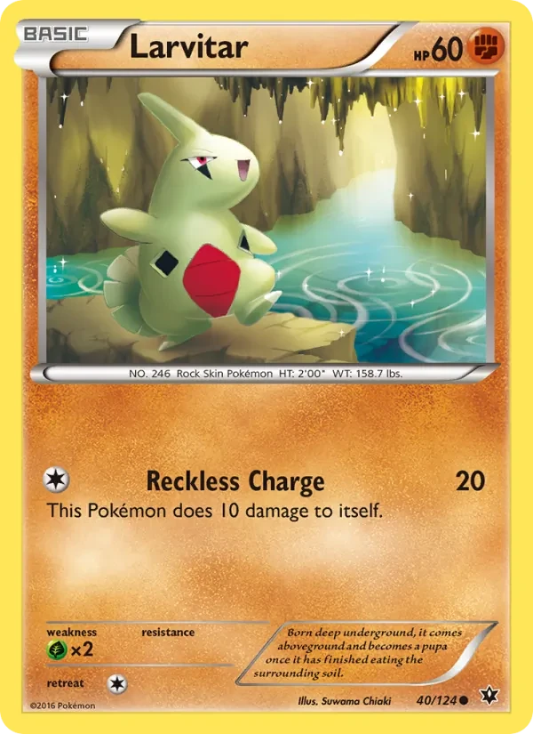 Larvitar 40/124 Fates Collide Pokémon Karte