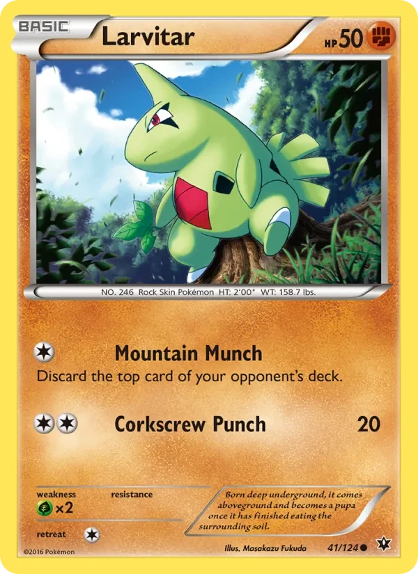 Larvitar 41/124 Fates Collide Pokémon card