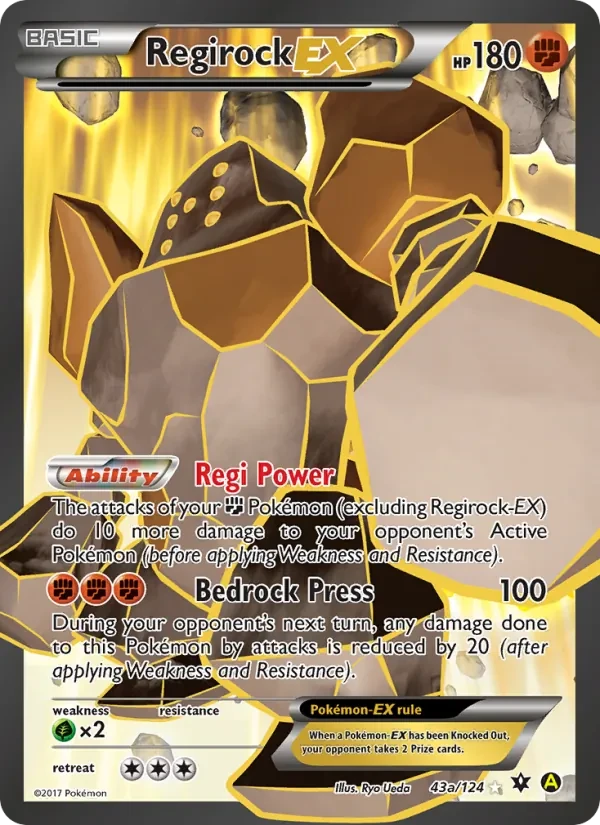 Regirock EX 43/124 Fates Collide Pokémon card
