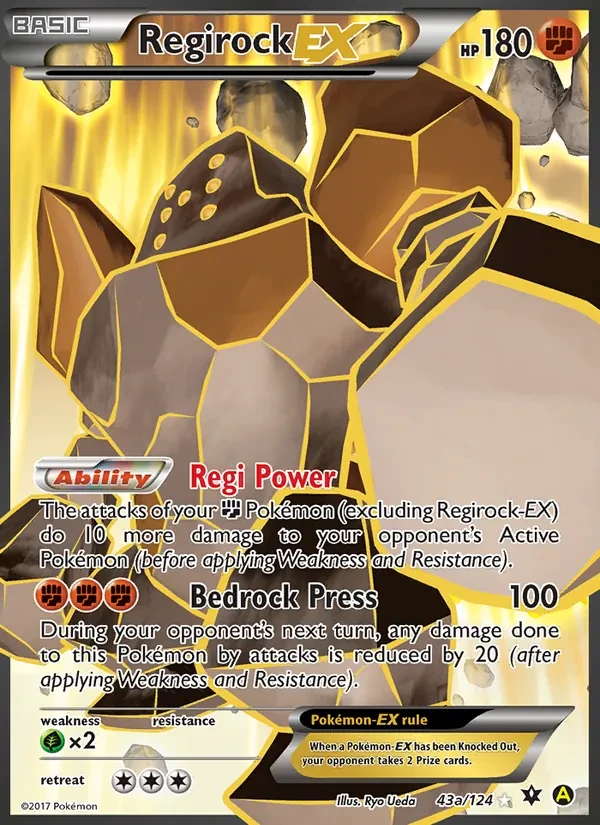 Regirock EX 43a Fates Collide Pokémon card