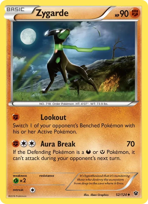 Zygarde 52/124 Fates Collide Pokémon Karte
