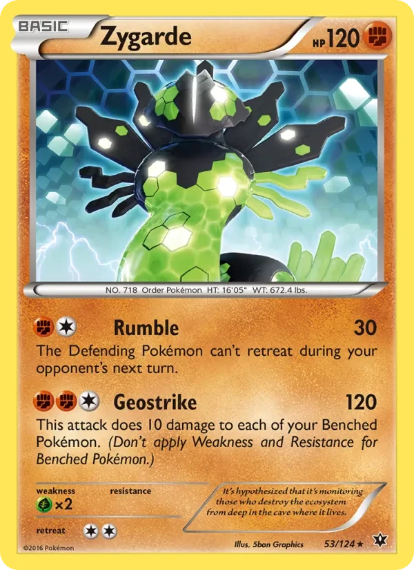 Zygarde 53/124 Fates Collide Pokémon card