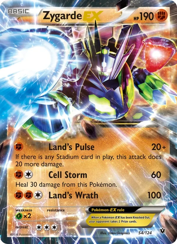 Zygarde EX 54/124 Fates Collide Pokémon card