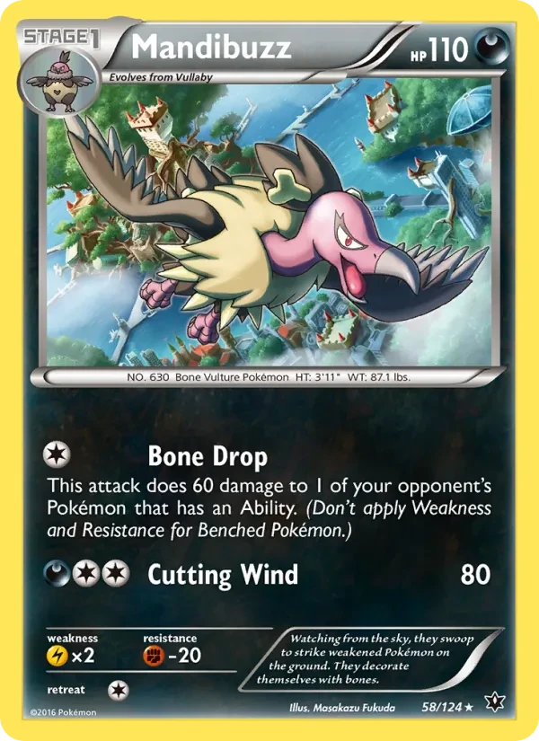 Mandibuzz 58/124 Fates Collide Pokémon card