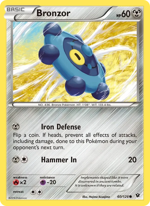 Bronzor 60/124 Fates Collide Pokémon card