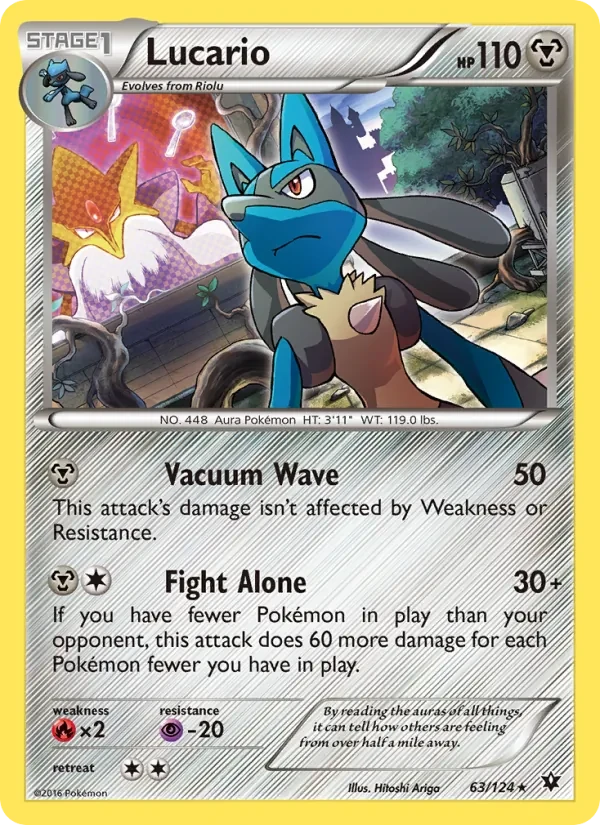 Lucario 63/124 Fates Collide Pokémon card