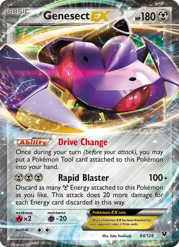 Genesect EX 64/124 Fates Collide Pokémon kaart