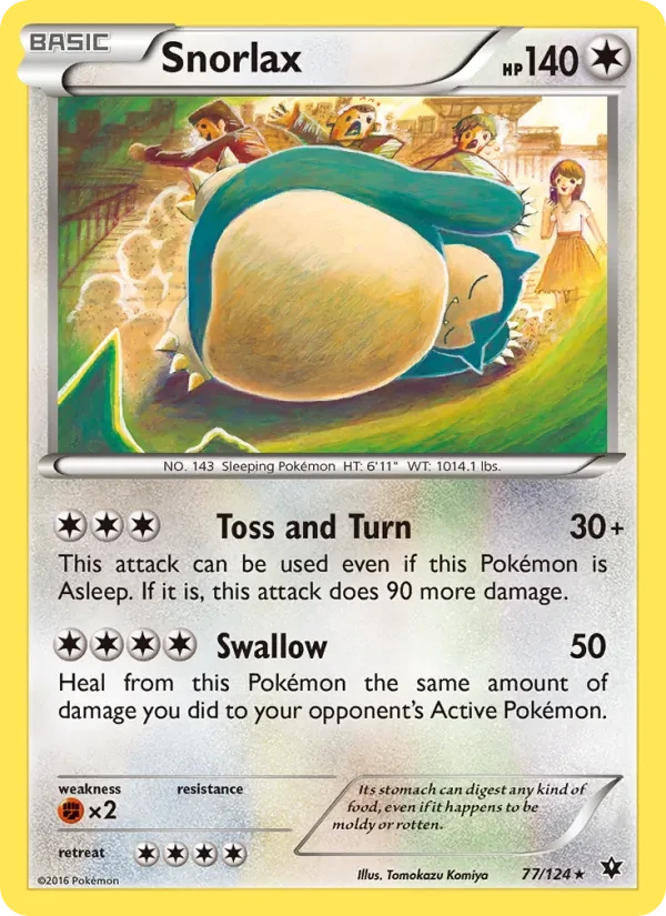Snorlax 77/124 Fates Collide Pokémon card