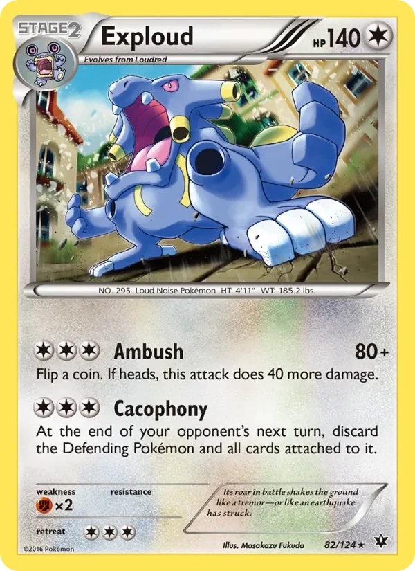 Exploud 82/124 Fates Collide Pokémon kaart