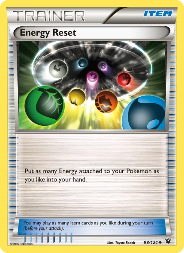 Energy Reset 98/124 Fates Collide Pokémon card