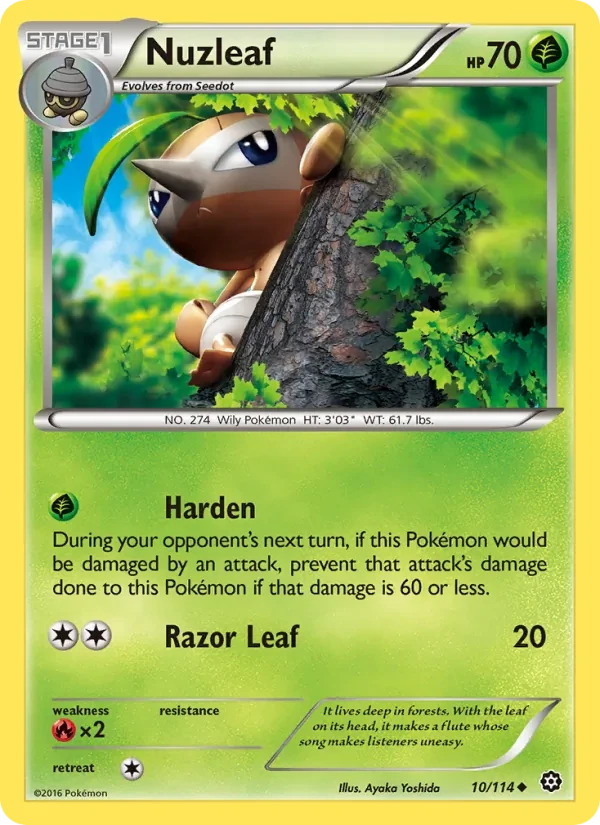 Nuzleaf 10/114 Steam Siege Pokémon card