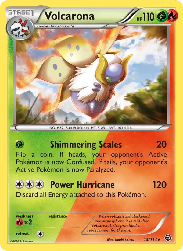 Volcarona 15/114 Steam Siege Pokémon card