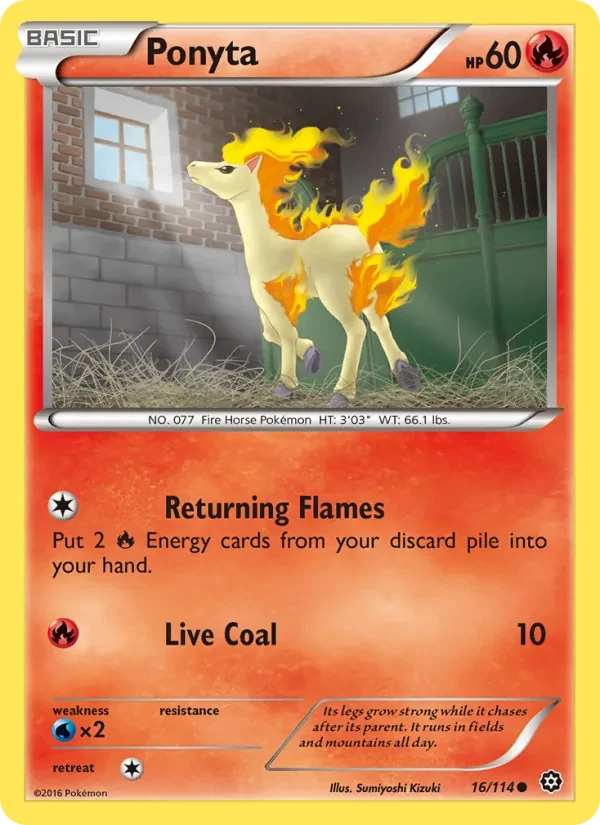 Ponyta 16/114 Steam Siege Pokémon card