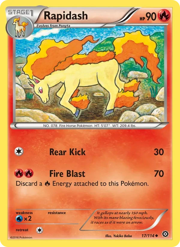 Rapidash 17/114 Steam Siege Pokémon card