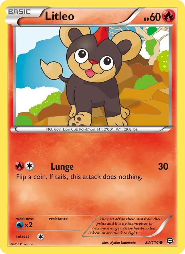 Litleo 22/114 Steam Siege Pokémon card